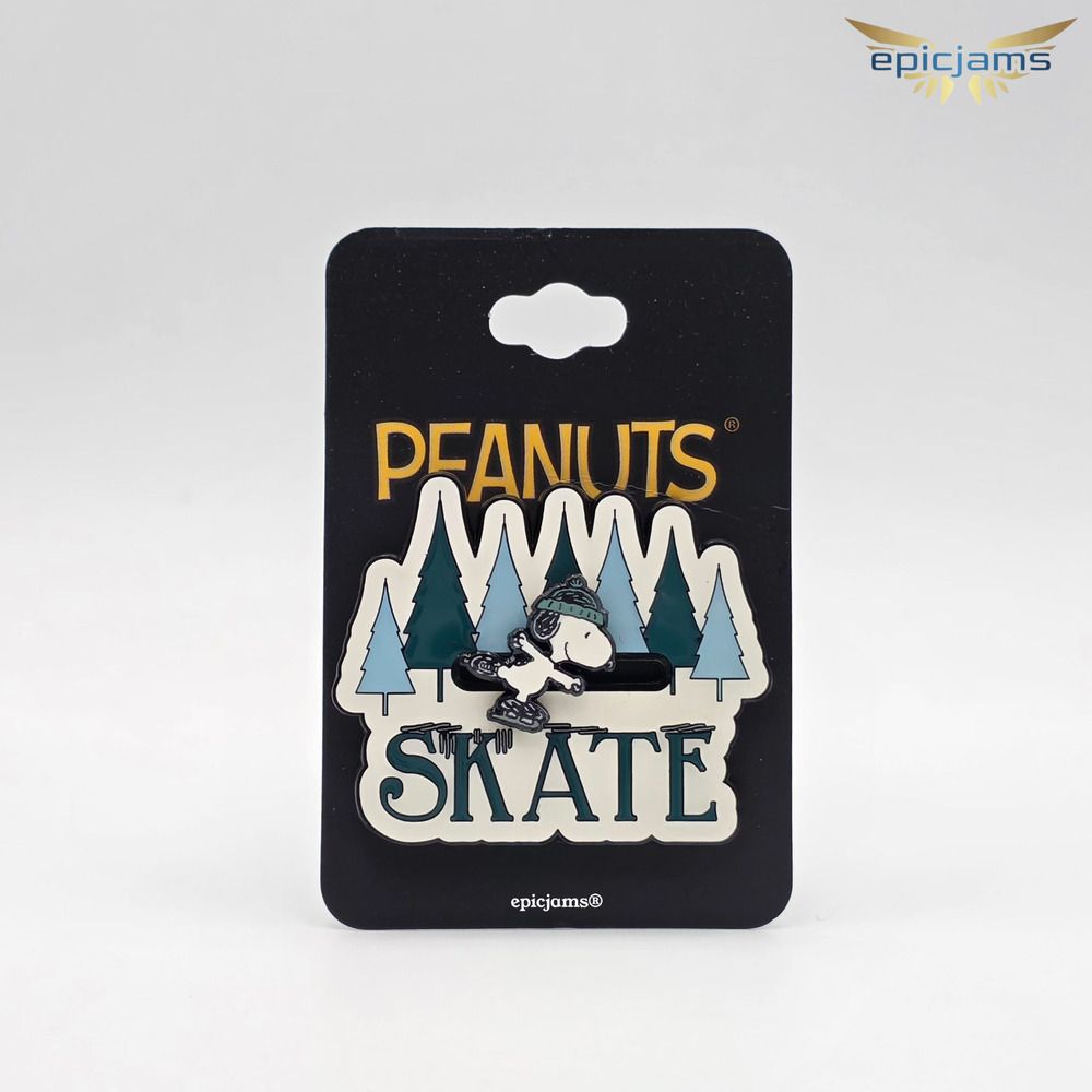 Peanuts Snoopy Skating Sliding Christmas Enamel Pin New